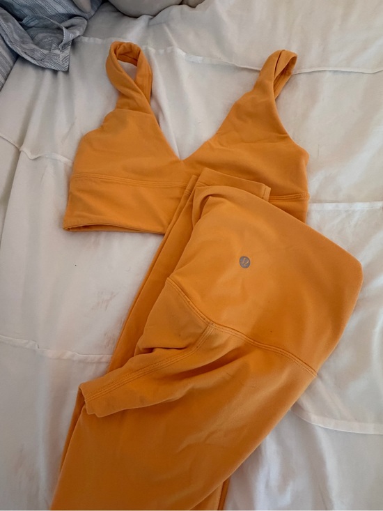 lululemon athletica Other - Lululemon Orange Align V-Neck Sports Bra Size 2 & Align 28’ Size 4 Legging Set